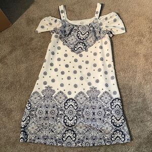 Wonder Nation Blue and White Paisley Dress